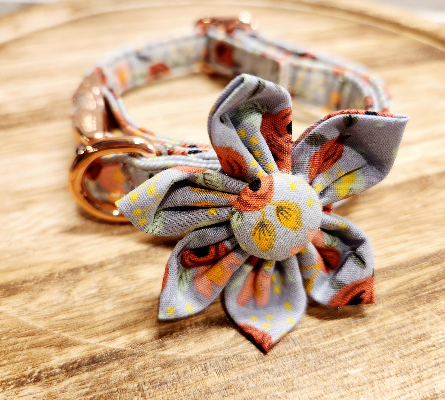 Evans Flower Dog Collars - Grey