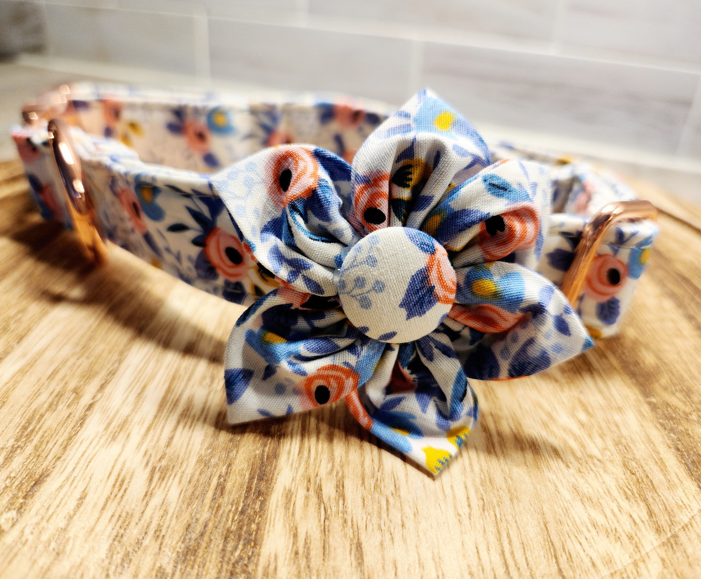 Evans Flower Dog Collars - Blue